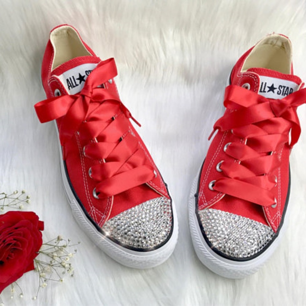 Red Swarovski Bling Converse